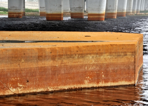 天津独流减河河水变色 1