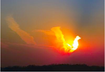 北京惊现“火凤凰”美丽晚霞2