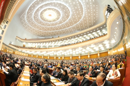 新华社照片，北京，2016年3月16日 
    十二届全国人大四次会议在北京闭幕 
    3月16日，第十二届全国人民代表大会第四次会议在北京人民大会堂举行闭幕会。
    新华社记者 陈建力 摄
