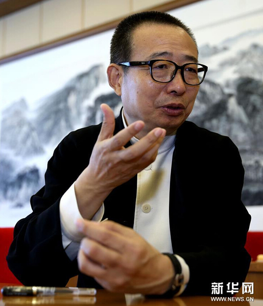 6月15日，潘鲁生在北京接受记者专访。新华社记者 才扬 摄