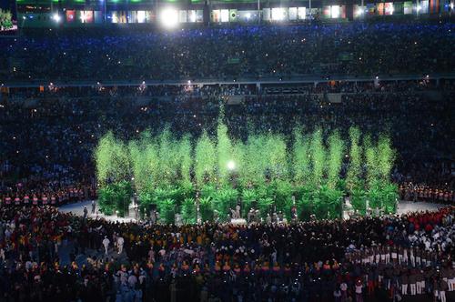 　8月5日，第31届夏季奥林匹克运动会开幕式在巴西里约热内卢马拉卡纳体育场举行。 这是开幕式现场。 新华社记者李尕摄
