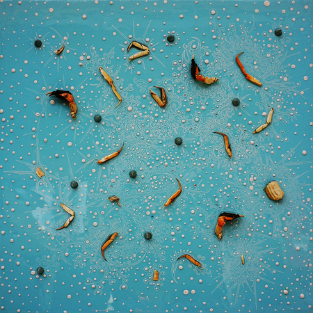 薛征，盛宴，综合材料，80×80cm，2016