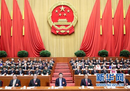 3月5日，第十二届全国人民代表大会第五次会议在北京人民大会堂开幕。党和国家领导人习近平、李克强、俞正声、刘云山、王岐山、张高丽等出席会议。新华社记者 兰红光 摄