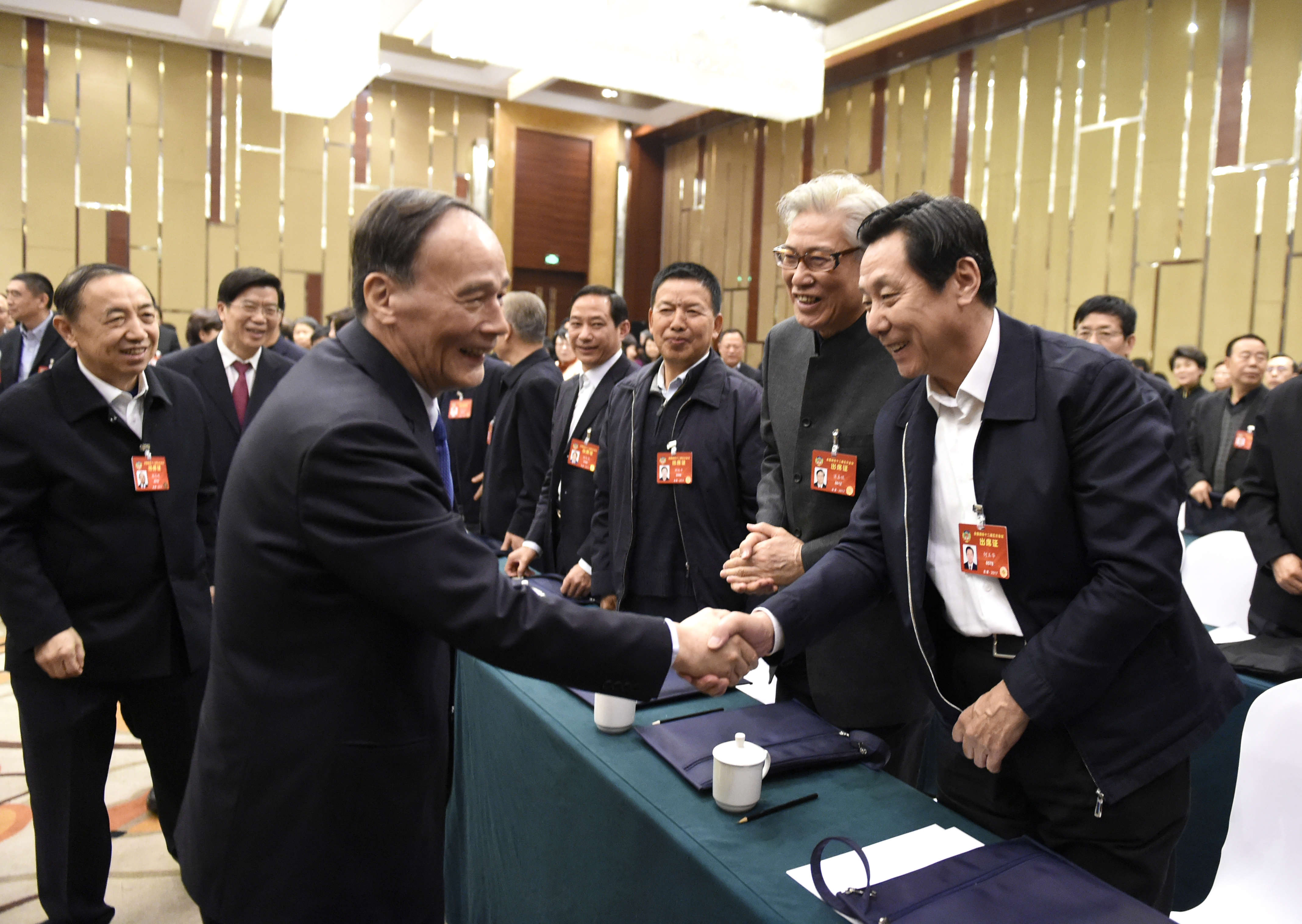 王岐山看望共青团、总工会、妇联、青联界委员并参加讨论