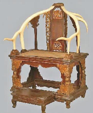 沈阳故宫首次展出皇太极御制鹿角椅