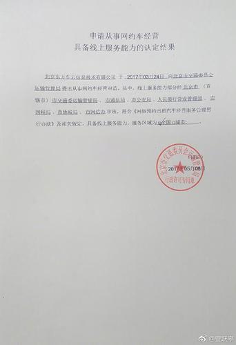 易到拿到网约车经营许可证 贾跃亭：历史转折