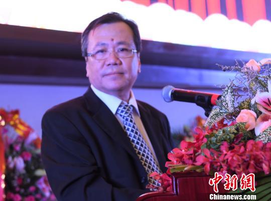 中国侨网柬埔寨中国河北总商会会长陈新华在致辞。　黄耀辉　摄