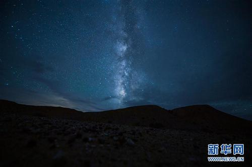 这是位于青海省海西蒙古族藏族自治州红崖地区的模拟火星基地的星空（8月18日摄）。新华社记者 吴刚 摄