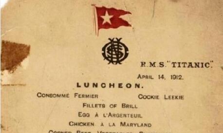 泰坦尼克家书天价,110万成交 网友:这不是个菜单么