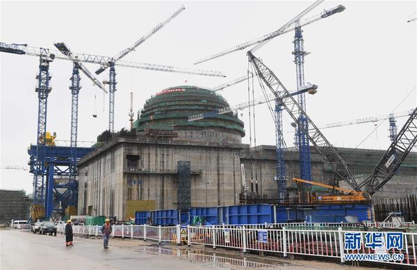 这是“华龙一号”示范工程福清核电5号机组建设现场（1月28日摄）。