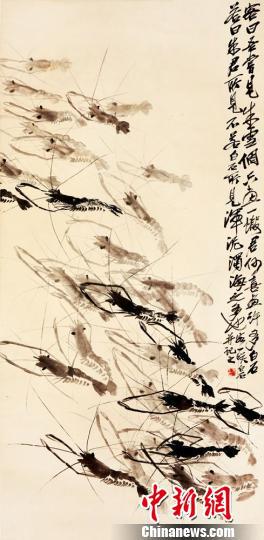 齐白石画作《众虾上游图》 李自健美术馆供图