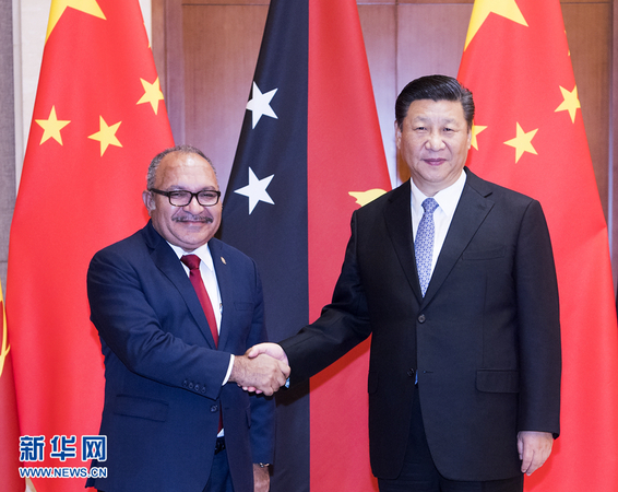 6月21日，国家主席习近平在北京钓鱼台国宾馆会见巴布亚新几内亚总理奥尼尔。 新华社记者李学仁摄