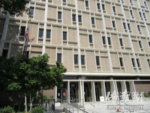 波莫纳高等法院。（美国《侨报》记者 翁羽拍摄）