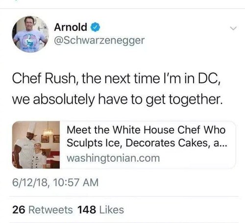 白宫厨师爱健身臂围61厘米 迅速走红惊动施瓦辛格 