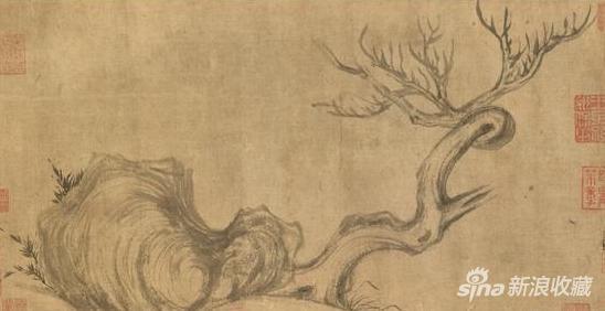 《木石图》画心部分