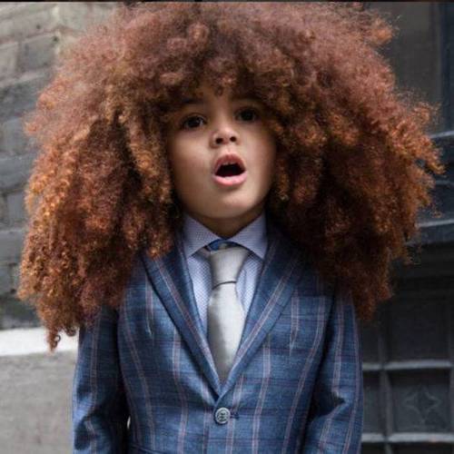 发量惊人!6岁男孩天生爆炸头走红 网友:请分点给我