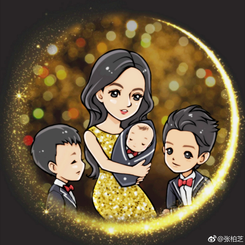 张柏芝生下三胎首次发布1家4口合影 称My Love