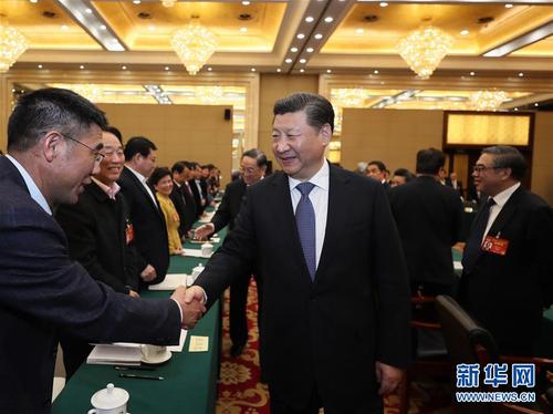 （两会）习近平看望参加政协会议的民进农工党九三学社委员