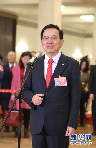　　3月5日，第十三届全国人民代表大会第二次会议在北京人民大会堂开幕。这是全国人大代表李东生在“代表通道”接受采访。 新华社记者殷刚摄