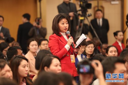 图为成都广播电视台神鸟资讯记者提问。新华网 陈杰 摄