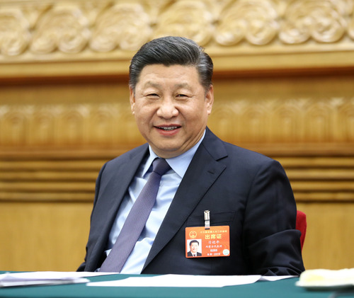 3月10日，中共中央总书记、国家主席、中央军委主席习近平参加十三届全国人大二次会议福建代表团的审议。新华社记者 鞠鹏 摄