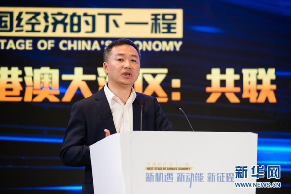 　广州佳都集团有限公司执行总裁李旭发表讲话。新华网郭小天摄
