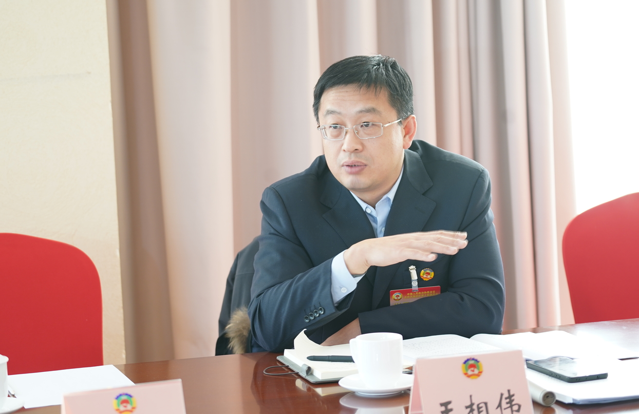 海淀区政协委员，人民政协报社党组书记、社长王相伟在分组讨论现场发言