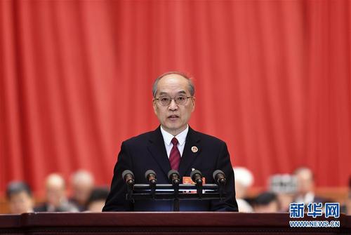 最高人民检察院检察长张军作最高人民检察院工作报告。 新华社记者 燕雁 摄