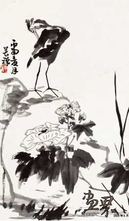 墨笔花鸟-72×42.5cm--李苦禅