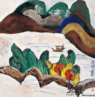 天台胜景八（油画）60×60cm-2013年-丁立人
