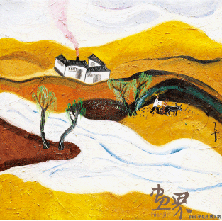 天台胜景五（油画）60×60cm--2013年--丁立人