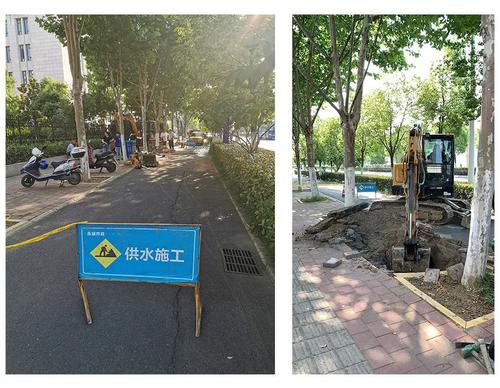 供水管道抢修开挖现场