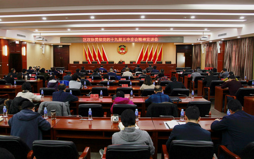 区政协贯彻十九届五中全会精神宣讲会 区政协贯彻十九届五中全会精神宣讲会