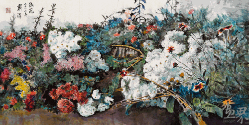 秋-花（纸本国画）69×138cm-2012年--戴-泽