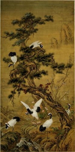 郎世宁的《松鹤回春图》