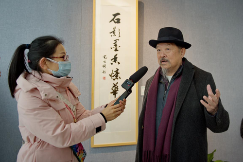 展览期间，毛佩琦先生接受媒体采访