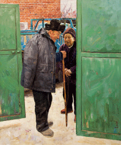 老伴儿（亚麻布油彩）180×150cm-2015年-曹新林
