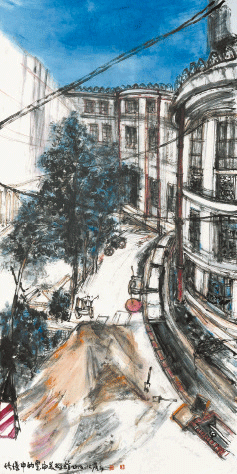 修缮中的云南美术馆之五-138×68cm-2019年-罗-江