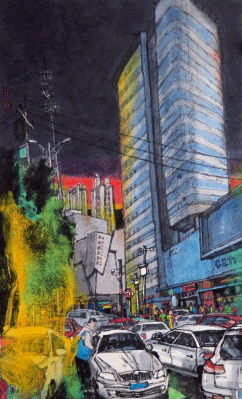 夜醉罗斯福-40×65cm-2020年-张建豹