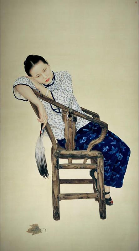 《归云》工笔 220cmx120cm 纸本4