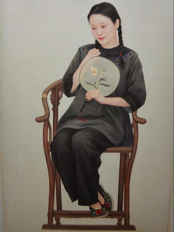 《百合》纸本 工笔 186cmx103cm14