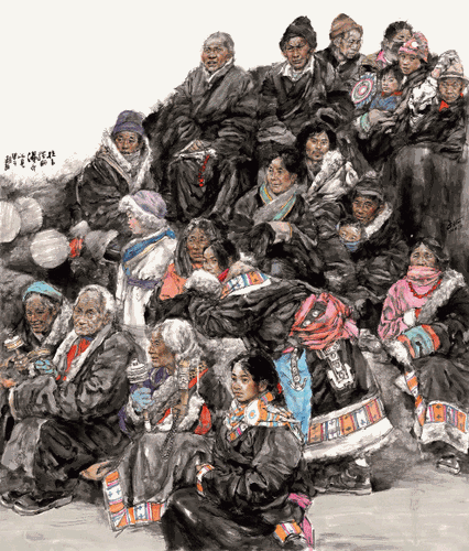 拉卜楞晒佛节-180×200cm-2014年-王-珂