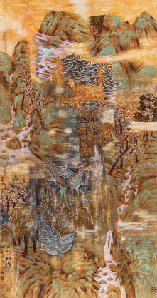 山水-朝阳-190×98cm-2013年-牛克诚