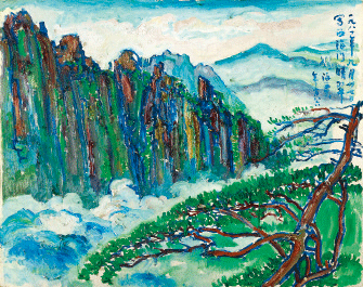 西海门晴翠（油画）80×100cm-1981年-刘海粟