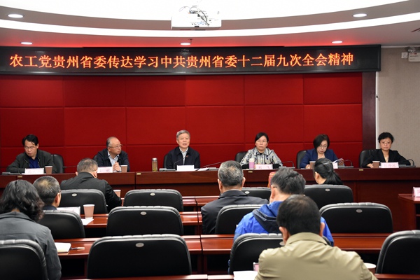 农工党贵州省委会传达学习中共贵州省委十二届九次全会精神 