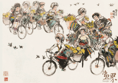 赶-集-58.5×83cm-1973年-程十发-上海中国画院藏