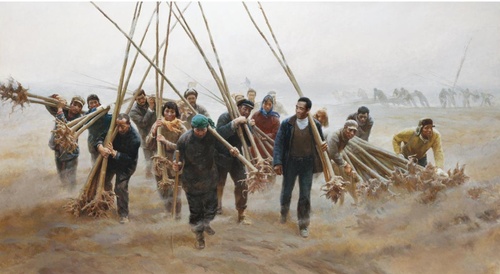 毛本华、王刚、鲍璐、郝米嘉《焦裕禄》（油画） 2009 中国美术馆藏