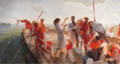 商亚东《最美太湖水》（油画） 2019 中国美术馆藏