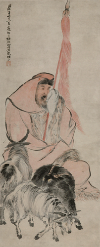 2.任伯年，苏武牧羊，1971年，127.5×51.3cm，中国美术馆藏