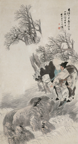 5.任伯年，试箭图，1889年，149×81.5cm，中国美术馆藏